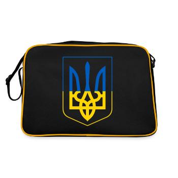 Flagge der Ukraine - Retro Tasche - Schwarz/Gold - Hinten
