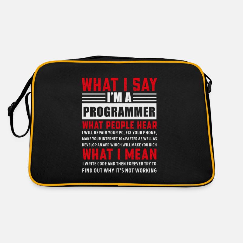 Lustige Programmierung Programmierung Programmierer Geschenk - Retro Tasche - Schwarz/Gold