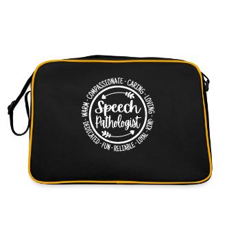 Sprachpathologe Speech- Lnguage Pathologen - Retro Tasche - Schwarz/Gold - Hinten