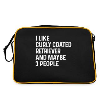 I Like Curly Coated Retriever And Maybe 3 People - Retro Bag - black/gold - Back