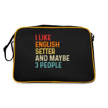 J'aime le setter anglais et peut-être le chien de 3 personnes - Sac Retro - noir/or - Dos