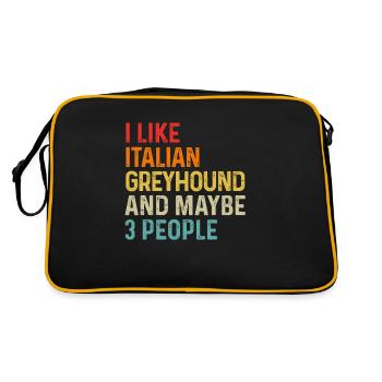 J’aime le lévrier italien et peut-être 3 personnes chien - Sac Retro - noir/or - Dos