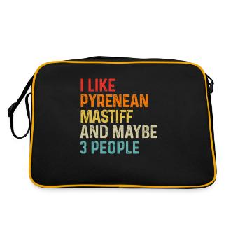 I Like Pyrenean Mastiff And Maybe 3 People Dog - Retro Bag - black/gold - Back