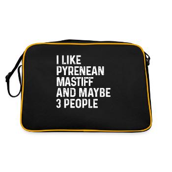 I Like Pyrenean Mastiff And Maybe 3 People Dog - Retro Bag - black/gold - Back