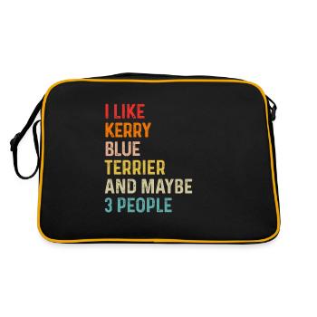 J’aime Kerry Blue Terrier et peut-être 3 personnes - Sac Retro - noir/or - Dos