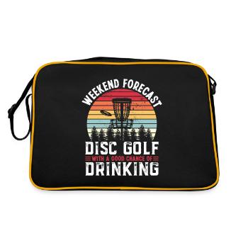 Disc Golf and Drinking Funny Gift - Retro Bag - black/gold - Back
