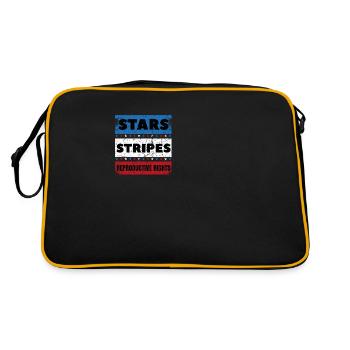 Stars Stripes Reproductive Rights distressed 4th - Retro Bag - black/gold - Back