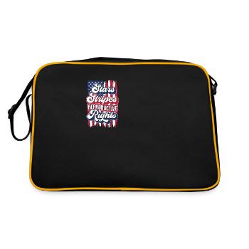 Stars Stripes Reproductive Rights 4th of july US - Retro Bag - black/gold - Back