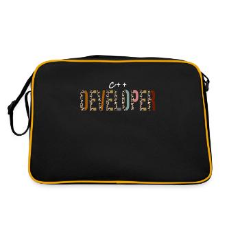 C++ developer Leopard Print Funny Gift - Retro Bag - black/gold - Back
