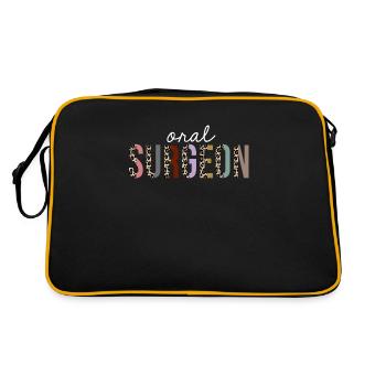 Oral Surgeon Leopard Print Funny Gift - Retro Bag - black/gold - Back