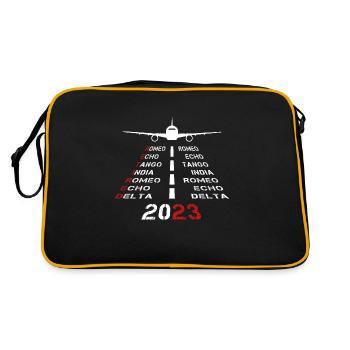 Retired Pilot 2023 Phonetic Alphabet Plane Runway - Retro Bag - black/gold - Back