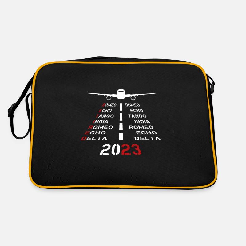 Pensionierter Pilot 2023 Phonetic Alphabet Plane Runway Retro Tasche