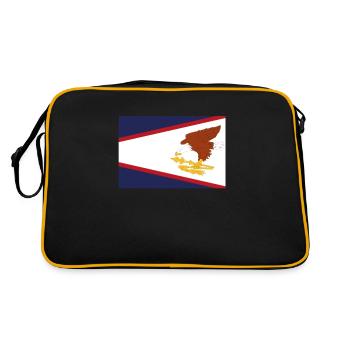 Drapeau officiel des Samoa américaines Pays américain - Sac Retro - noir/or - Dos