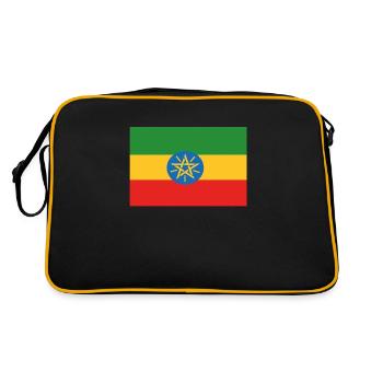Drapeau officiel de l’Éthiopie Fierté du pays éthiopien - Sac Retro - noir/or - Dos
