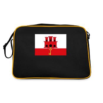Drapeau officiel gibraltar Gibraltarian Country Pride - Sac Retro - noir/or - Dos