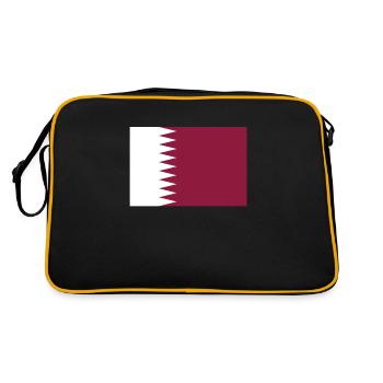 Drapeau officiel du Qatar Qatar Qatari Country Pride - Sac Retro - noir/or - Dos