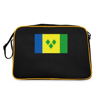 Offizielle Flagge von St. Vincent Vinzentinisches Land - Retro Tasche - Schwarz/Gold - Hinten