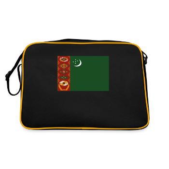 Drapeau officiel du Turkménistan Turkmène Turkmène - Sac Retro - noir/or - Dos