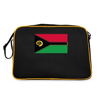 Offizielle Vanuatu Flagge Vanuatuan Country Pride - Retro Tasche - Schwarz/Gold - Hinten