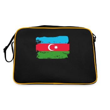 Offizielle aserbaidschanische Flagge Aserbaidschanisches Land - Retro Tasche - Schwarz/Gold - Hinten
