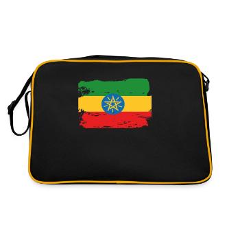 Drapeau officiel de l’Éthiopie Fierté du pays éthiopien - Sac Retro - noir/or - Dos