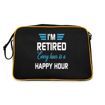 I'm Retired Every Hour Is A Happy Hour Retirement - Retro Bag - black/gold - Back