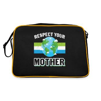 Respektiere den Schutz deiner Mutter Erde - Retro Tasche - Schwarz/Gold - Hinten