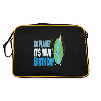 Go Planet It's Your Earth Day Funny Plant - Retro Bag - black/gold - Back
