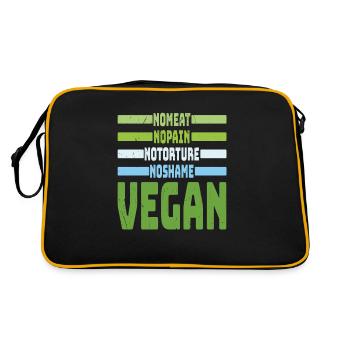 Pas de viande Pas de honte Végétalien Végétarien Citations - Sac Retro - noir/or - Dos