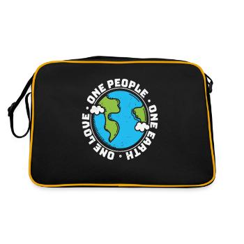 One People One Earth One Love Earth Love Quotes - Retro Bag - black/gold - Back