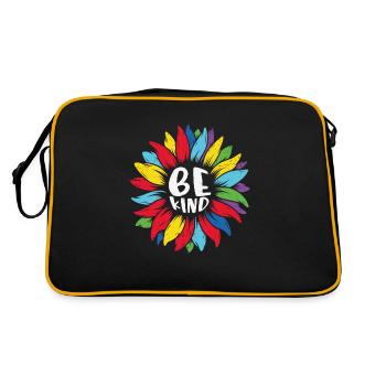 Sei freundlich Autismus Motivation Zitate - Retro Tasche - Schwarz/Gold - Hinten