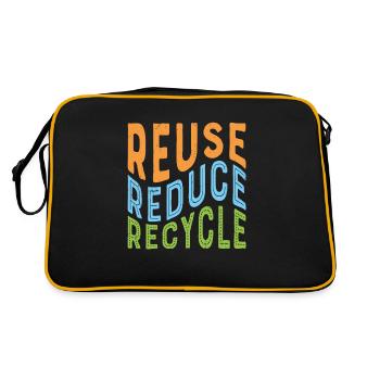 Reduzierung der Reuse Recycle Rrr-Strategie - Retro Tasche - Schwarz/Gold - Hinten