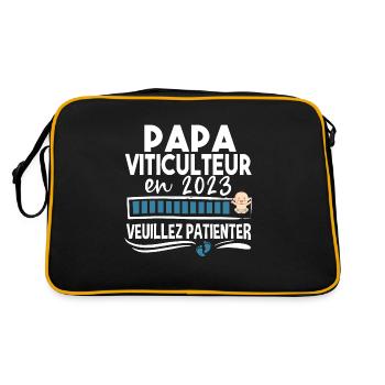 Papa Viticulteur 2023 Viticulture Métier Humour - Sac Retro - noir/or - Dos