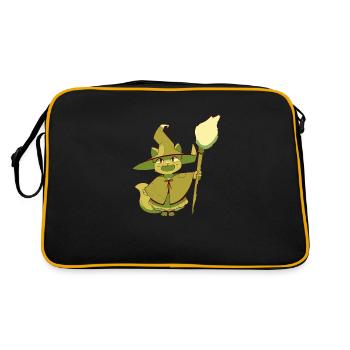 Anime Witch Cat - Retro Bag - black/gold - Back