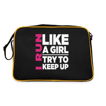 Je cours comme une fille drôle de motivation - Sac Retro - noir/or - Dos