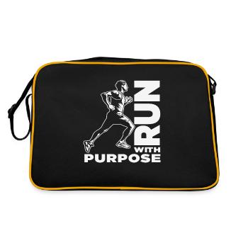 Run With Purpose Aim Quotes - Retro Bag - black/gold - Back