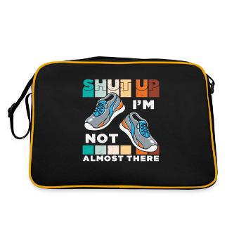 Halt die Klappe, ich bin nicht fast da Zitate - Retro Tasche - Schwarz/Gold - Hinten