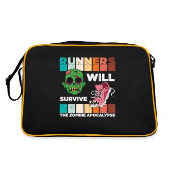 Runners Will Survive The Zombie Apocalypse Zombie - Retro Bag - black/gold - Back
