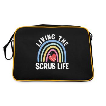 Living The Scrub Life Quotes - Retro Bag - black/gold - Back