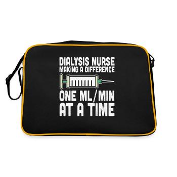 Dialyseschwester macht einen Unterschied Ein ml / min bei - Retro Tasche - Schwarz/Gold - Hinten