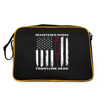 Infirmière autorisée De première ligne Héros Soins infirmiers Citations - Sac Retro - noir/or - Dos