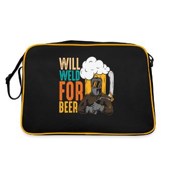 Will Weld For Beer Welding Retro - Retro Bag - black/gold - Back