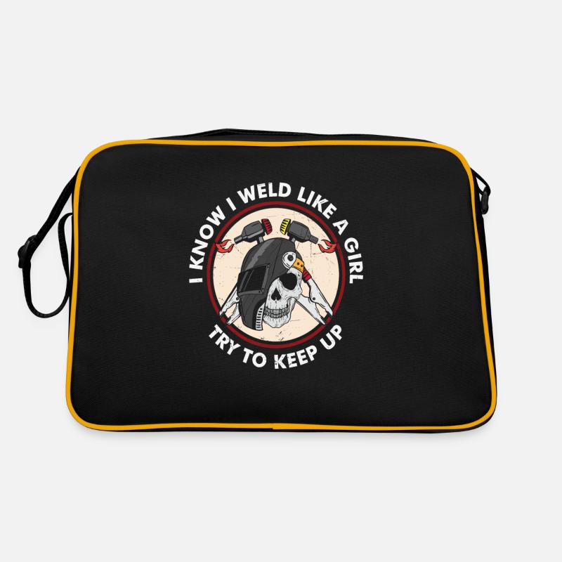 Ich weiß, dass ich schweiße wie ein Mädchen versuche, Schritt zu halten Retro Tasche