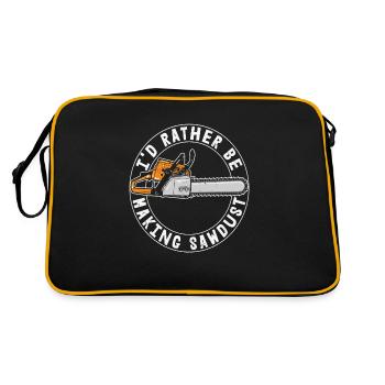 I'd Rather Be Making Sawdust - Retro Bag - black/gold - Back