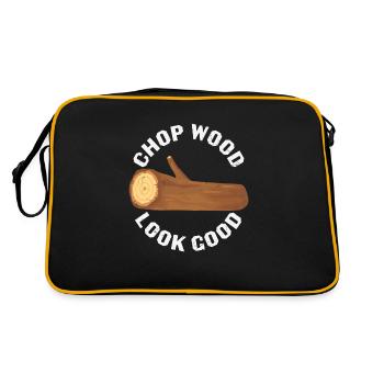 Chop Wood Look Good Wood Carver Citations - Sac Retro - noir/or - Dos