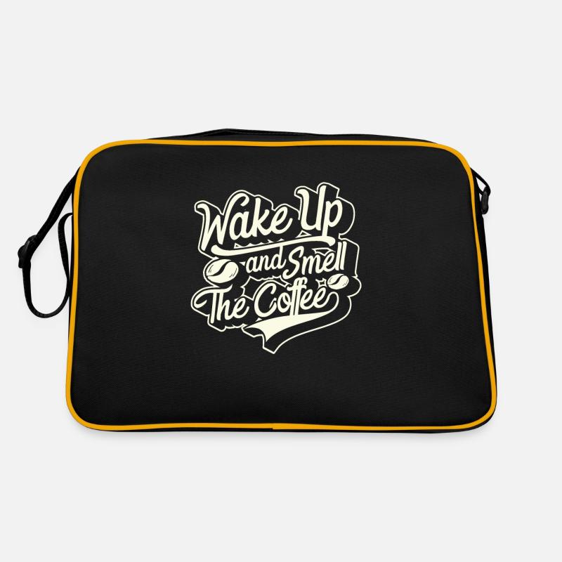 Wachen Sie auf und riechen Sie den Kaffee Kaffee Zitate Retro Tasche