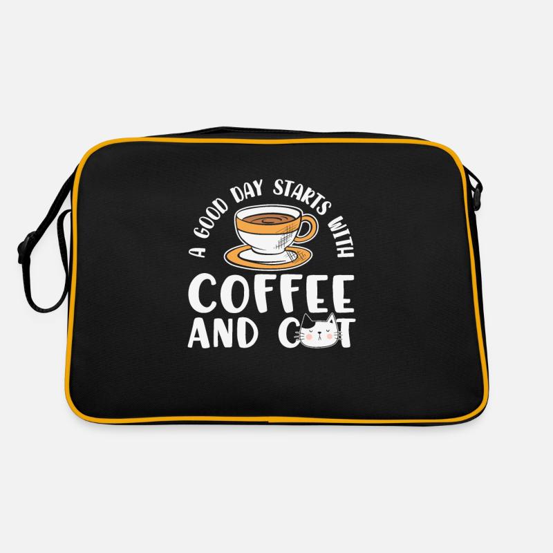 Une bonne journée commence par un café et un café pour chat Sac Retro