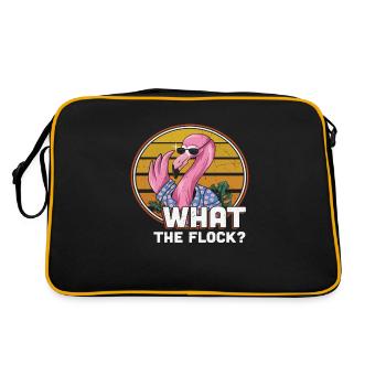 Was die Herde Flamingo - Retro Tasche - Schwarz/Gold - Hinten