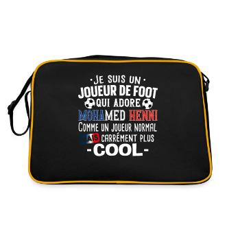 Mohamed Henni Football Foot Cadeau Homme T-shirt - Sac Retro - noir/or - Dos