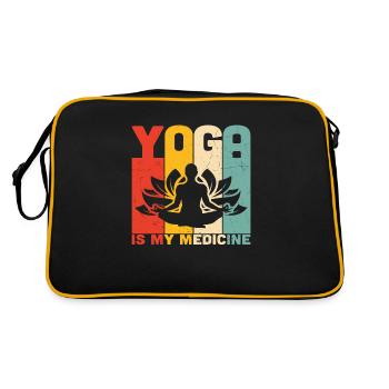 Yoga ist meine Medizin Yoga - Retro Tasche - Schwarz/Gold - Hinten